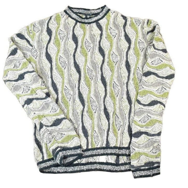 Vintage 1990s Coogi Made In Australia 3D knit 100% Cotton Abstract Pattern Crewneck Sweater Men's Large from propervintagecanada