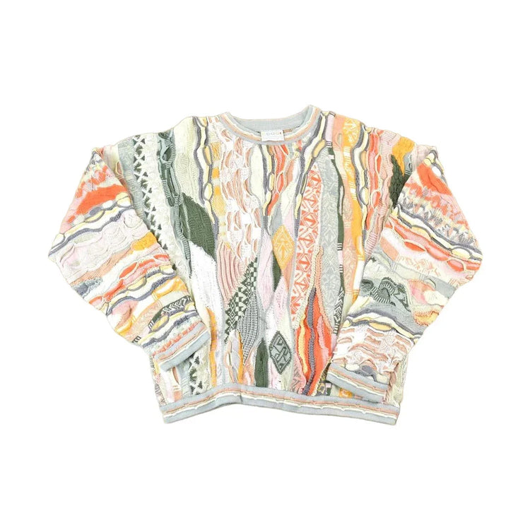 Vintage 1990s Coogi Made In Australia 3D knit 100% Cotton Abstract Pattern Crewneck Sweater Men's Large from propervintagecanada