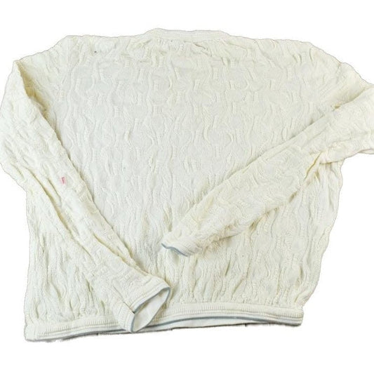 Vintage 1990s Coogi Made In Australia 3D knit 100% Cotton Abstract Pattern Crewneck Sweater Men's XL from propervintagecanada