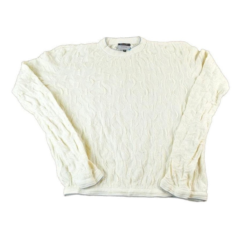 Vintage 1990s Coogi Made In Australia 3D knit 100% Cotton Abstract Pattern Crewneck Sweater Men's XL from propervintagecanada