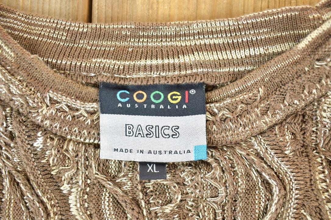 Vintage 1990s Coogi Made In Australia 3D knit 100% Cotton Abstract Pattern Crewneck Sweater Men's XL from propervintagecanada