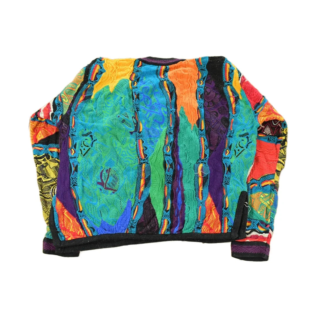 Vintage 1990s Coogi Quarter Zip 3D Knit Abstract Crewneck Sweater Women's S from propervintagecanada