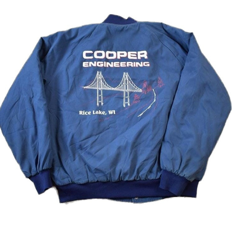 Vintage 1990s Cooper Engineering Button Snap Light Bomber Jacket Men's XL from propervintagecanada