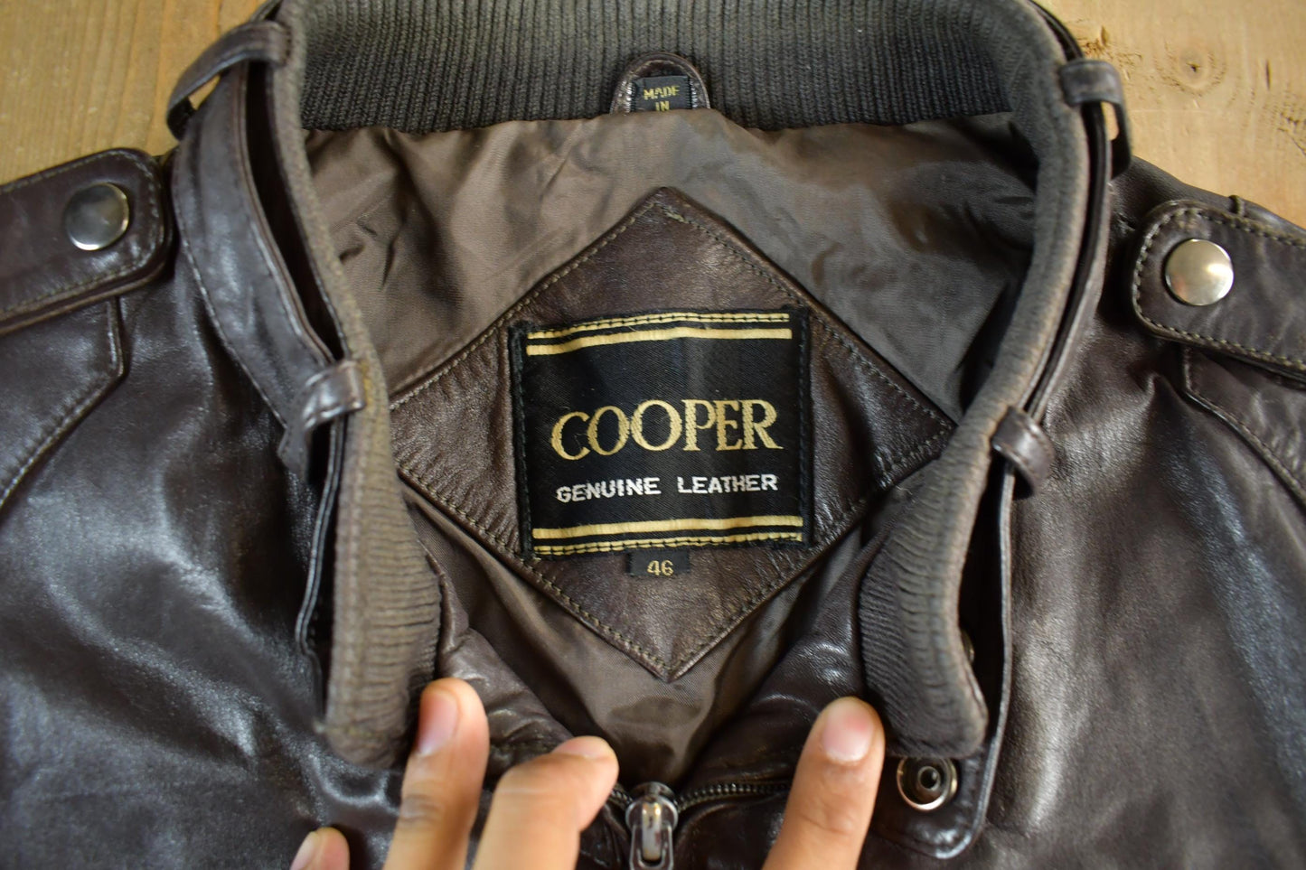 Vintage 1990s Cooper Leather Moto Cafe Biker Jacket Men's Medium from propervintagecanada