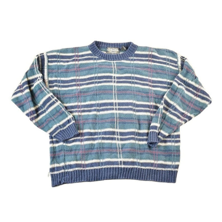 Vintage 1990s Cortina Italia Knit Abstract Pattern Crewneck Sweater Mens S from propervintagecanada