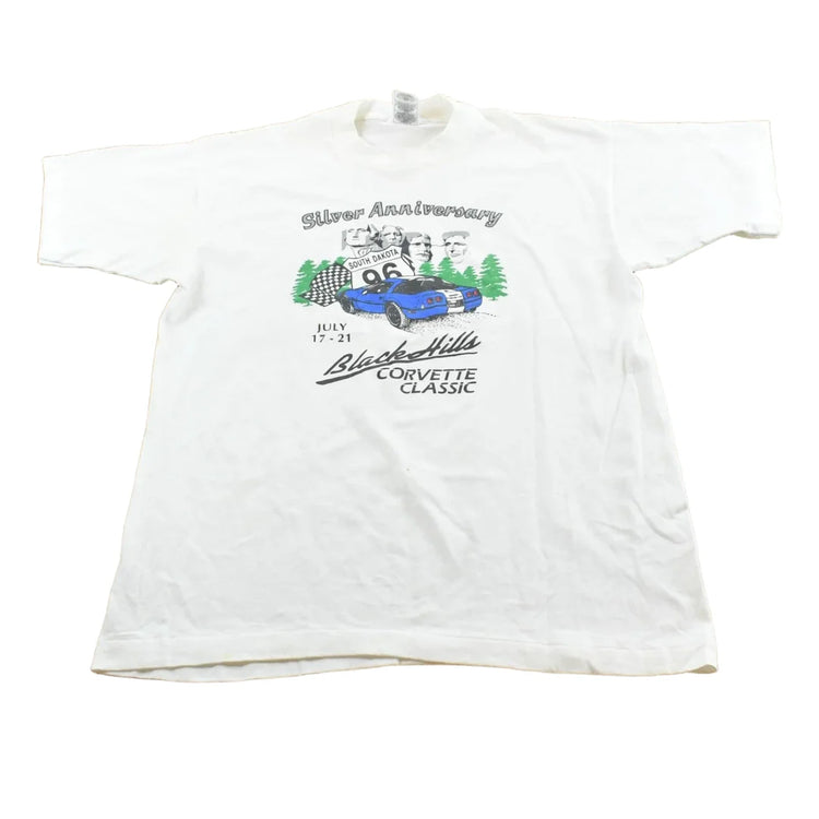 Vintage 1990s Corvette Silver Anniversary Black Hills Mount Rushmore Promotional T-Shirt Men's L from propervintagecanada