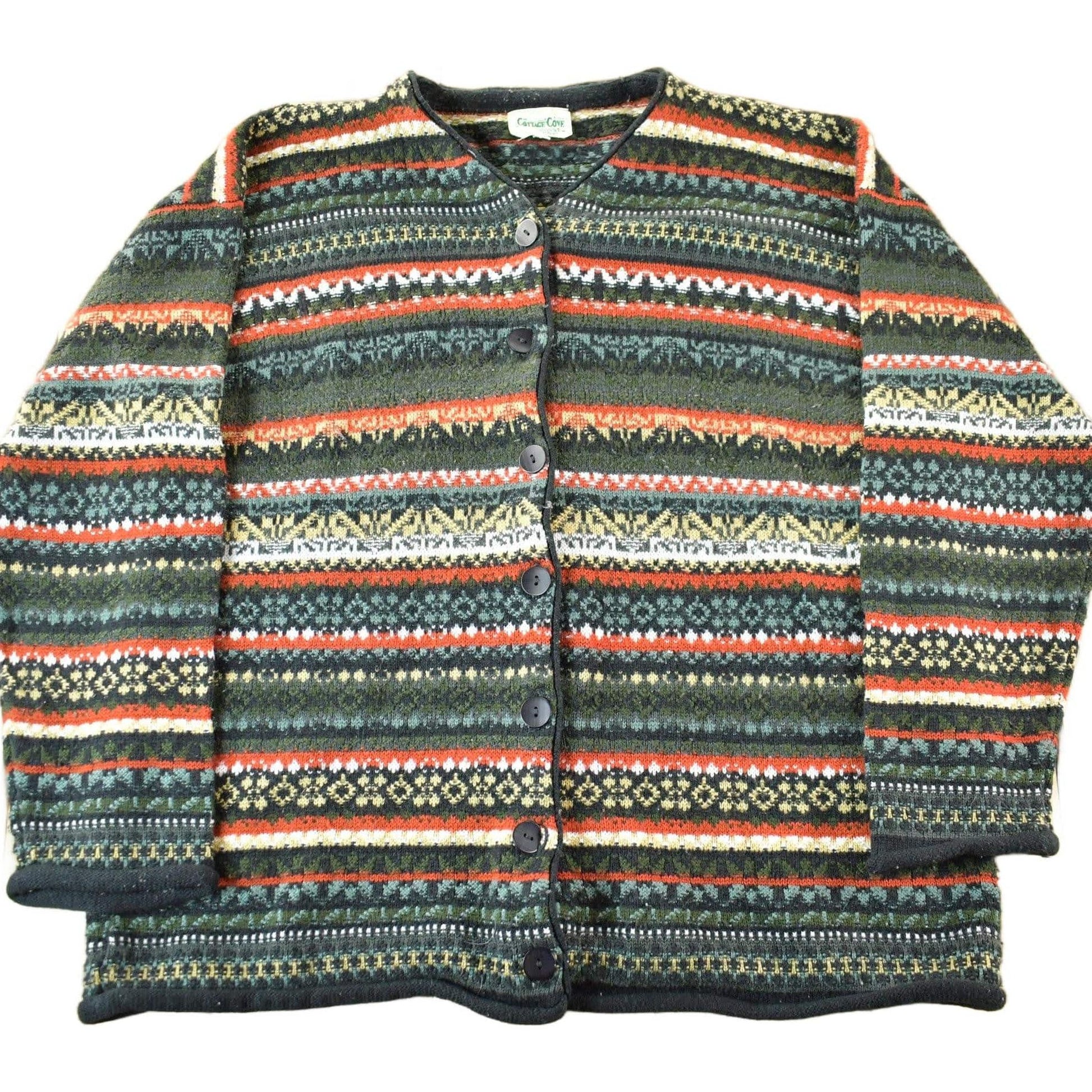 Vintage 1990s Cottage Cove Knit Cardigan Sweater Women's Large from propervintagecanada