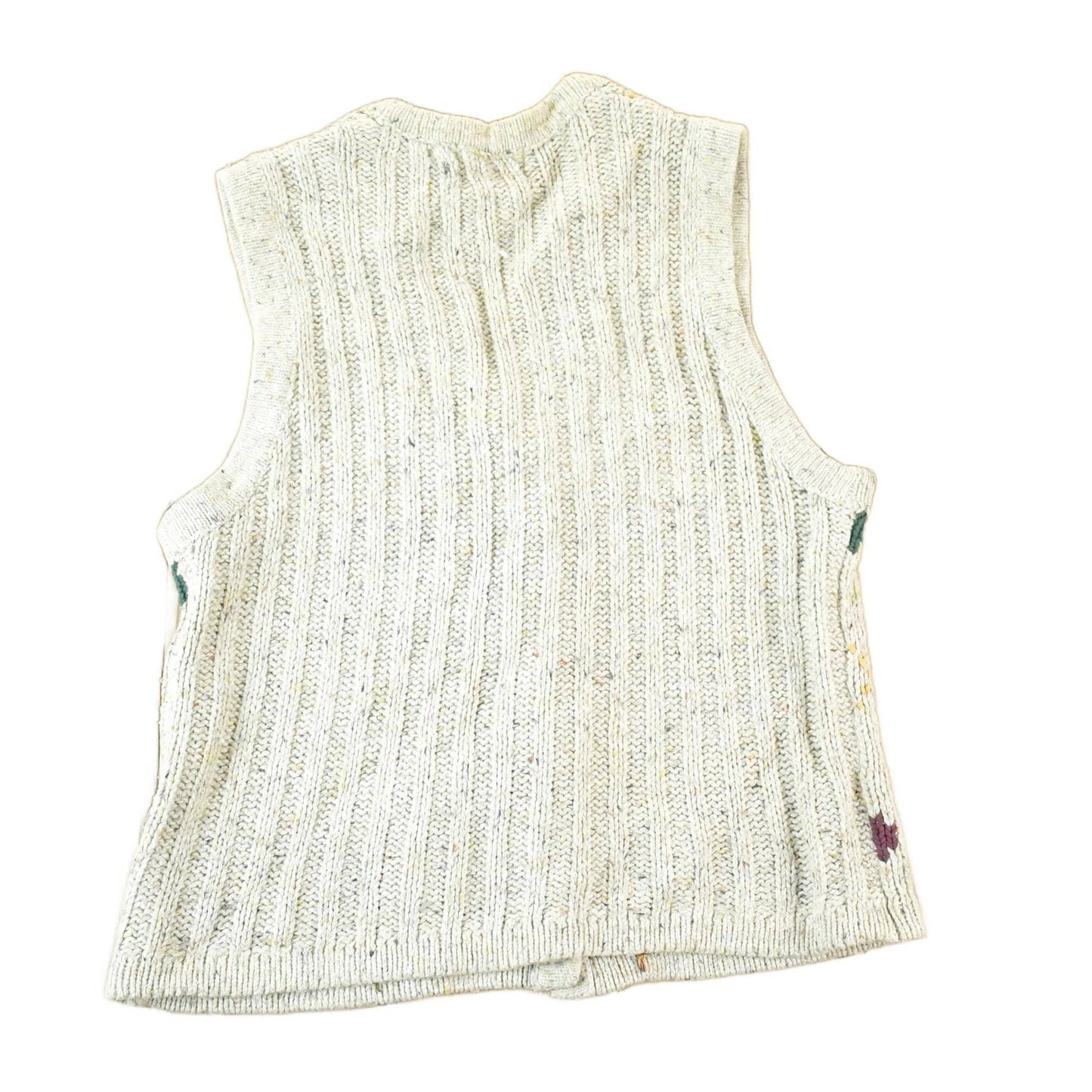 Vintage 1990s Cotton Ginny Argyle Pattern Chunky Knit Cardigan Sweater Vest Women's S from propervintagecanada