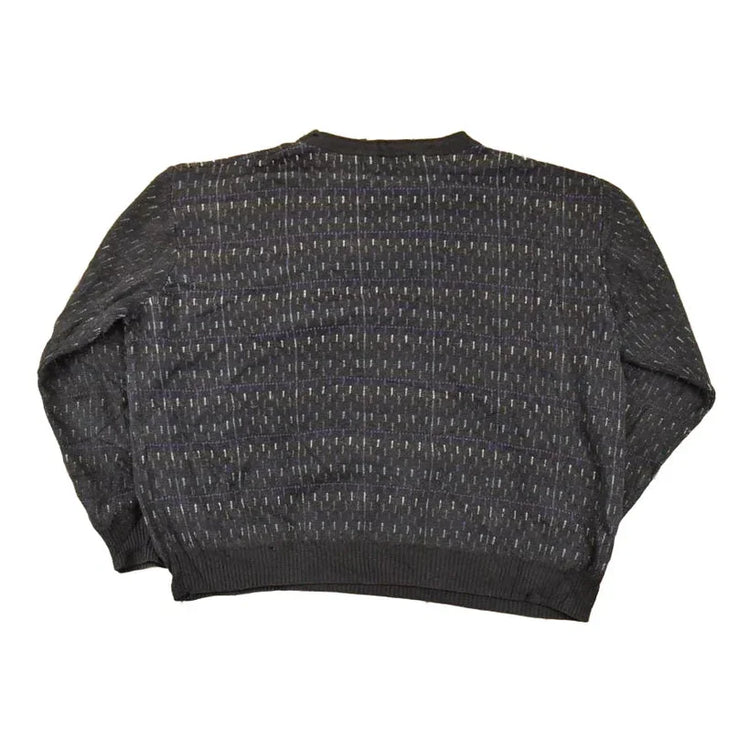 Vintage 1990s Cotton Reel Abstract Knit Crewneck Sweater Mens L from propervintagecanada