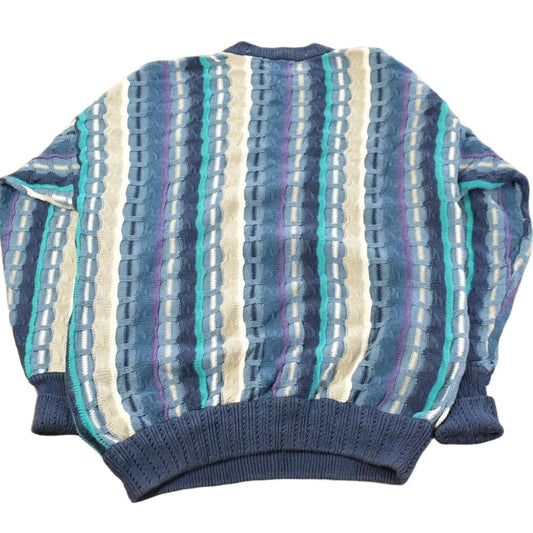 Vintage 1990s Cotton Traders 3D Cable Knit Crewneck Sweater Men's XL from propervintagecanada