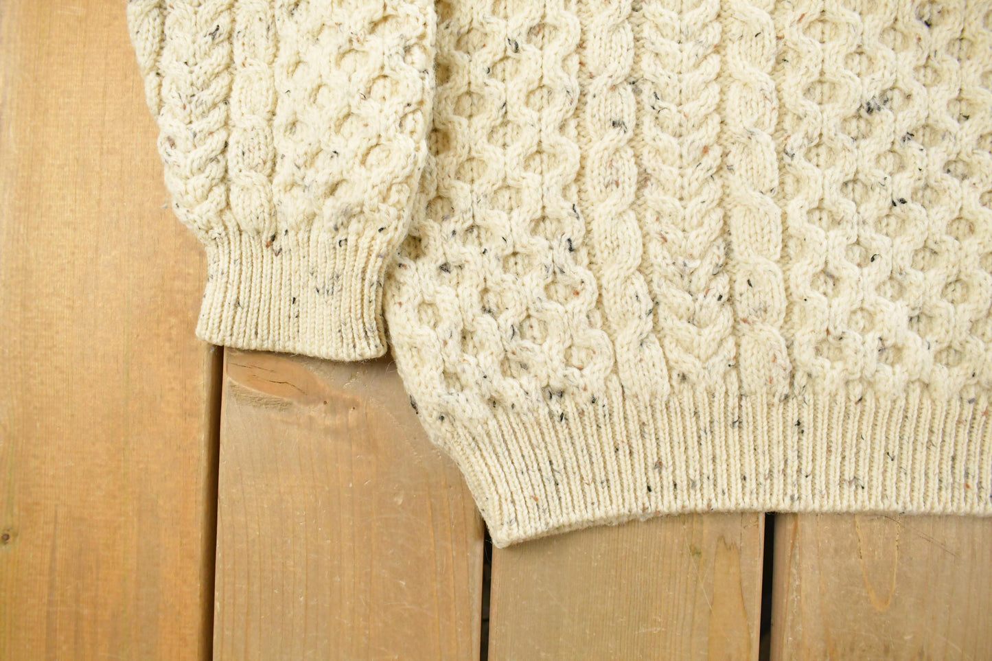 Vintage 1990s Country Knitwear Wool 3D Cable Knit Sweater Men's Large / Chunky Knit / Vintage Turtleneck / Heavy Weight from propervintagecanada