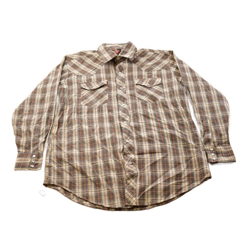 Vintage 1990s Country Shirt Works Plaid Button Up Western Shirt Men's Large from propervintagecanada