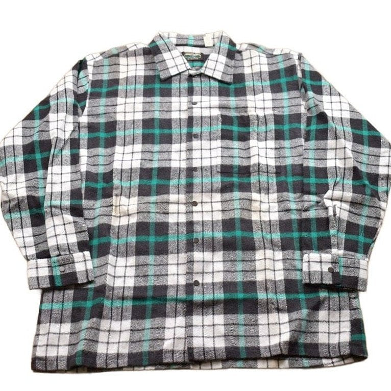 Vintage 1990s Country Wear Plaid Flannel Button Up Shirt Men's Large from propervintagecanada