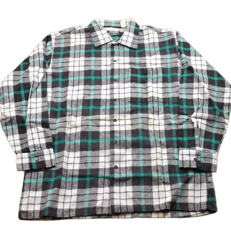 Vintage 1990s Country Wear Plaid Flannel Button Up Shirt Men's Large from propervintagecanada