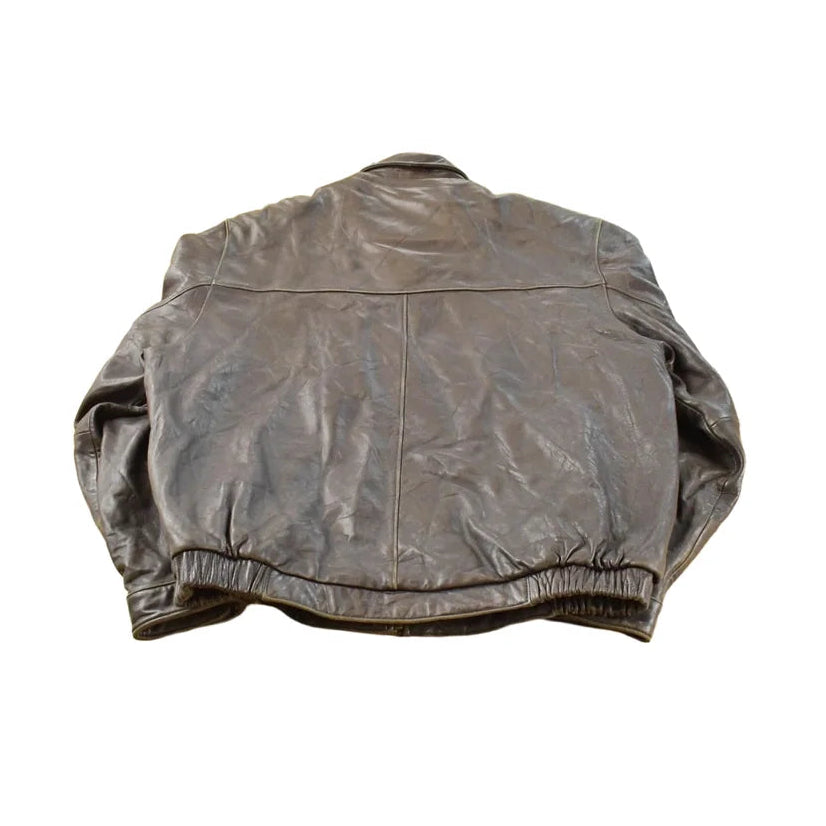 Vintage 1990s Couture by J Park Leather Bomber Jacket Men's L / 90s Streetwear / Outerwear / Outdoorsman from propervintagecanada