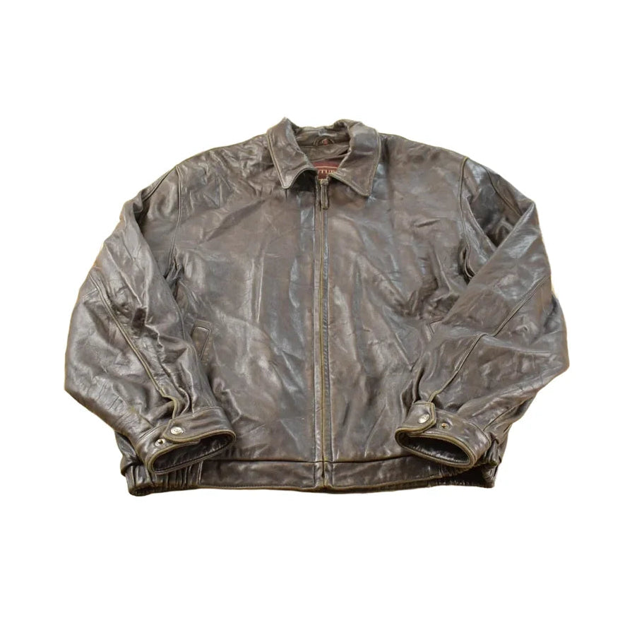 Vintage 1990s Couture by J Park Leather Bomber Jacket Men's L / 90s Streetwear / Outerwear / Outdoorsman from propervintagecanada