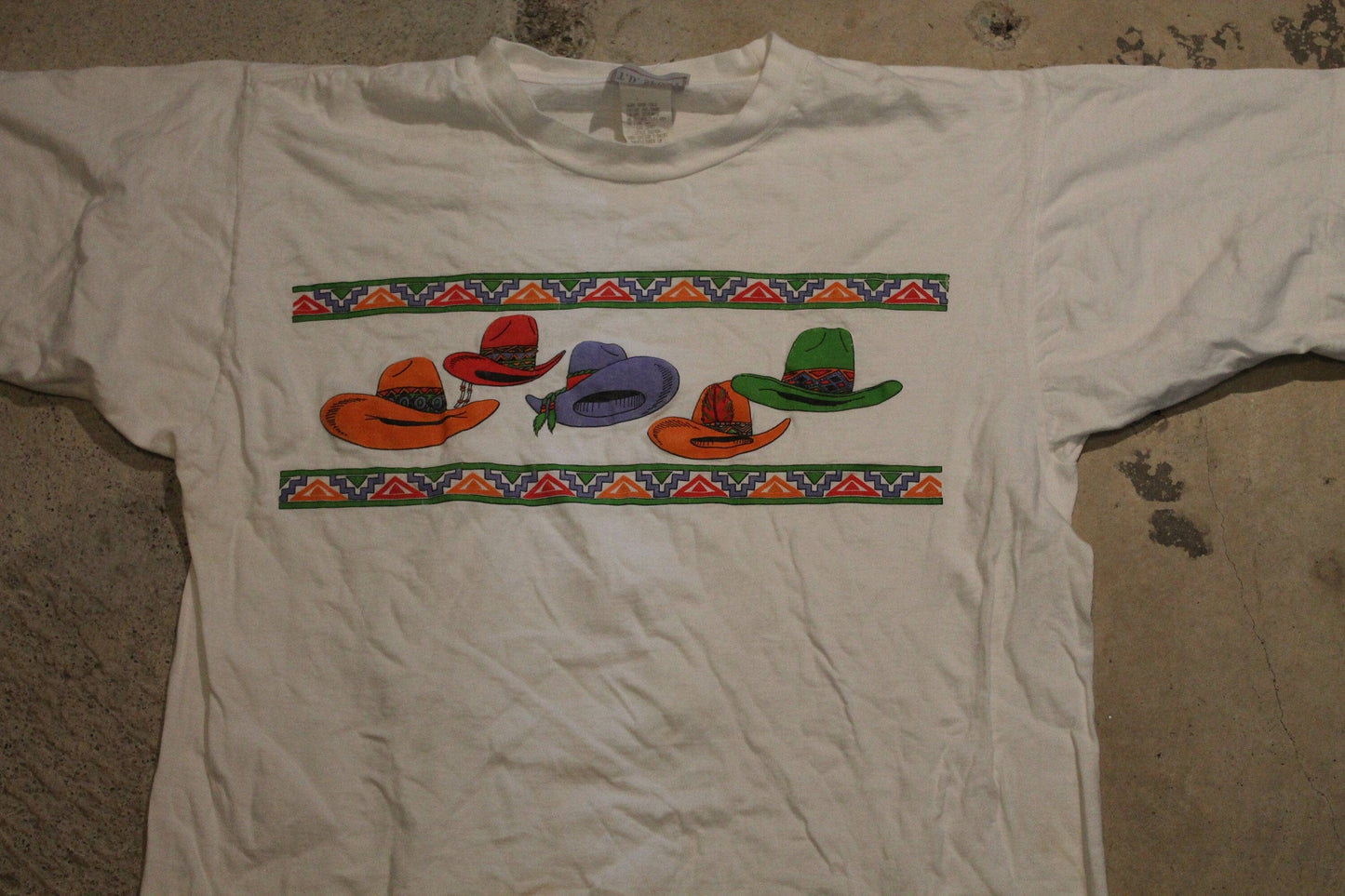 Vintage 1990s Cowboy Hat Western Style T Shirt Men's Large from propervintagecanada