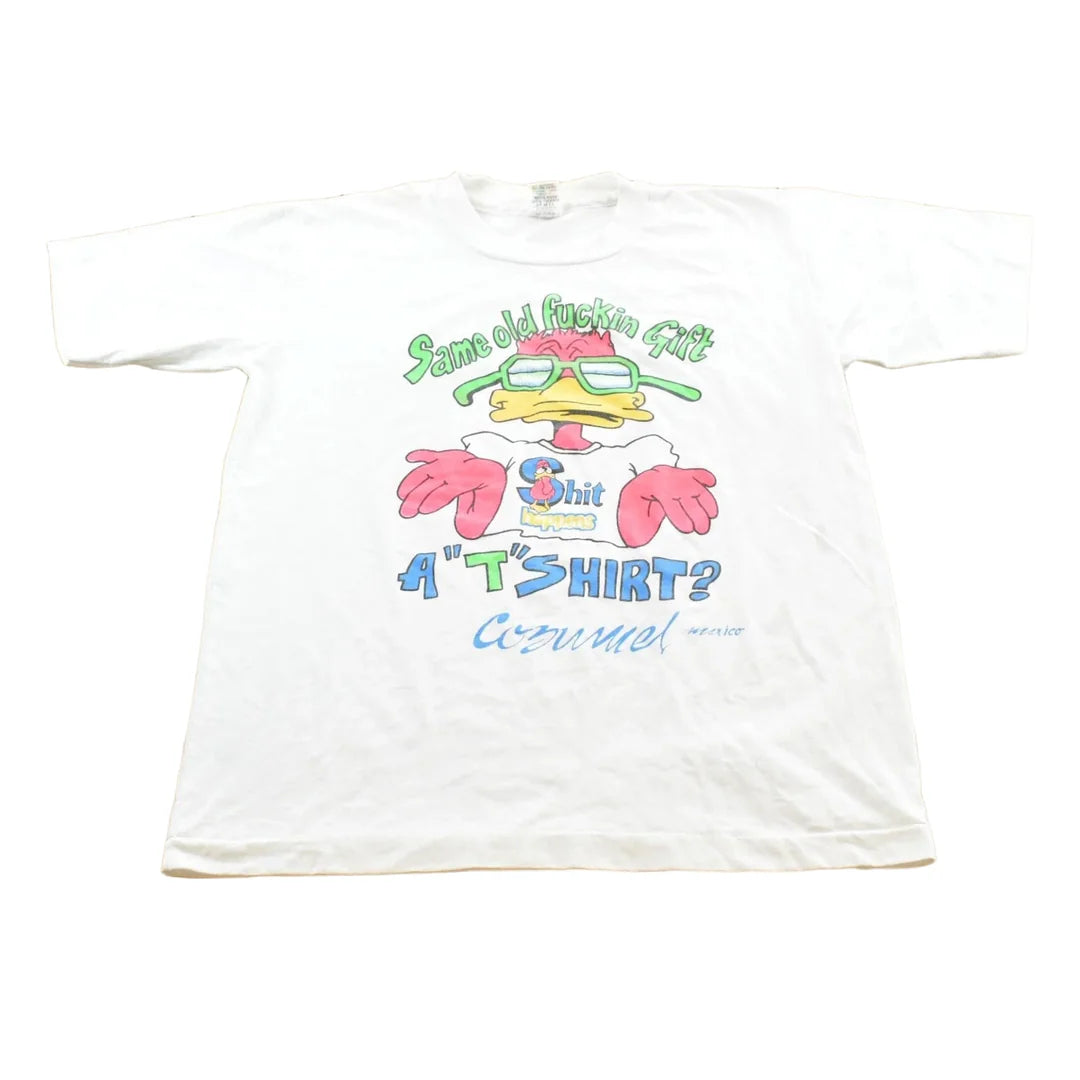 Vintage 1990s Cozumel Same Old Gift Duck Single Stitch T-Shirt Mens L from propervintagecanada