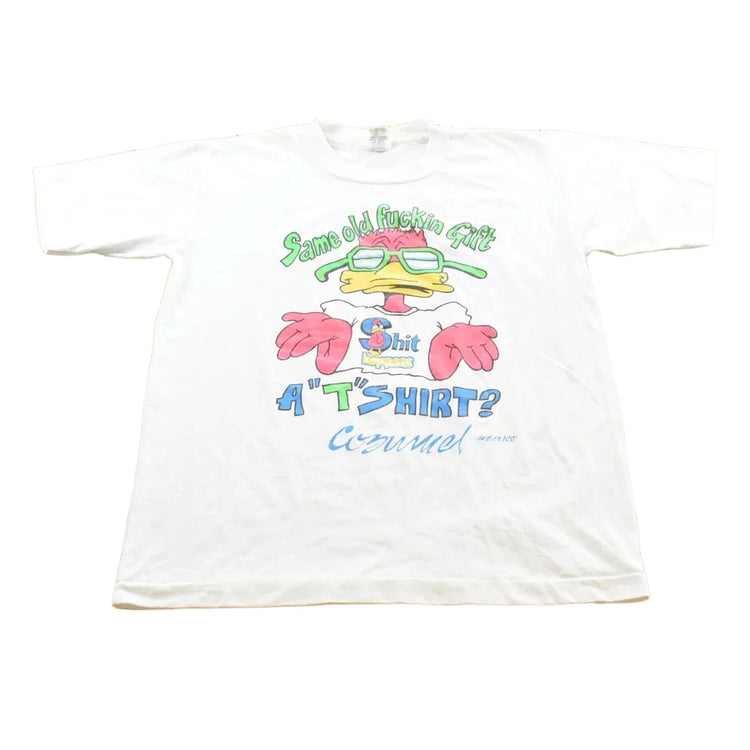 Vintage 1990s Cozumel Same Old Gift Duck Single Stitch T-Shirt Mens L from propervintagecanada