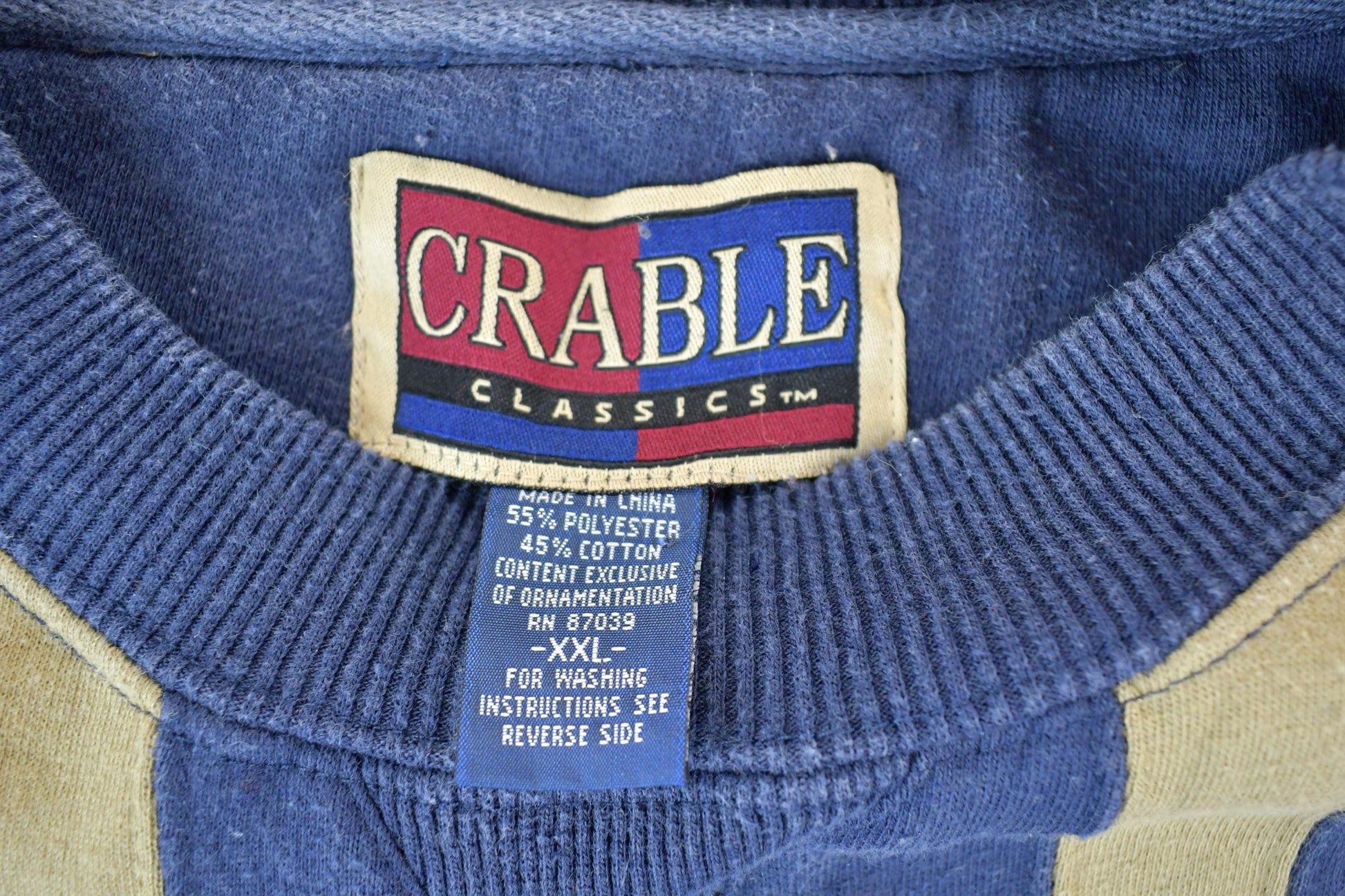 Vintage 1990s Crabble Classics Souvenir Crewneck Sweatshirt Made In USA Men's 2XL from propervintagecanada