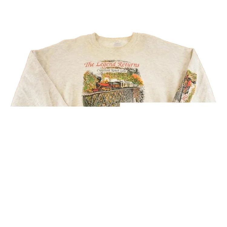 Vintage 1990s Crawford Notch Lane Train Souvenir Crewneck Sweatshirt Mens XL from propervintagecanada
