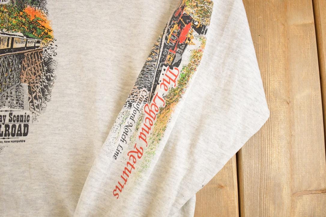 Vintage 1990s Crawford Notch Lane Train Souvenir Crewneck Sweatshirt Mens XL from propervintagecanada