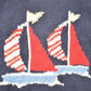 Vintage 1990s Crazy Horse AOP Boating Knit Cardigan Sweater Men's L from propervintagecanada