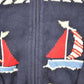Vintage 1990s Crazy Horse AOP Boating Knit Cardigan Sweater Men's L from propervintagecanada