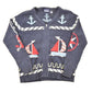 Vintage 1990s Crazy Horse AOP Boating Knit Cardigan Sweater Men's L from propervintagecanada