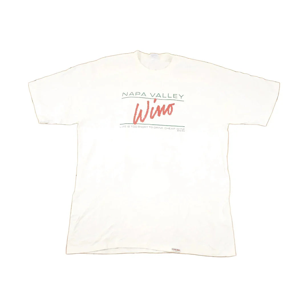 Vintage 1990s Crazy Shirt Napa Valley Wino Souvenir Travel T-Shirt Men's L from propervintagecanada
