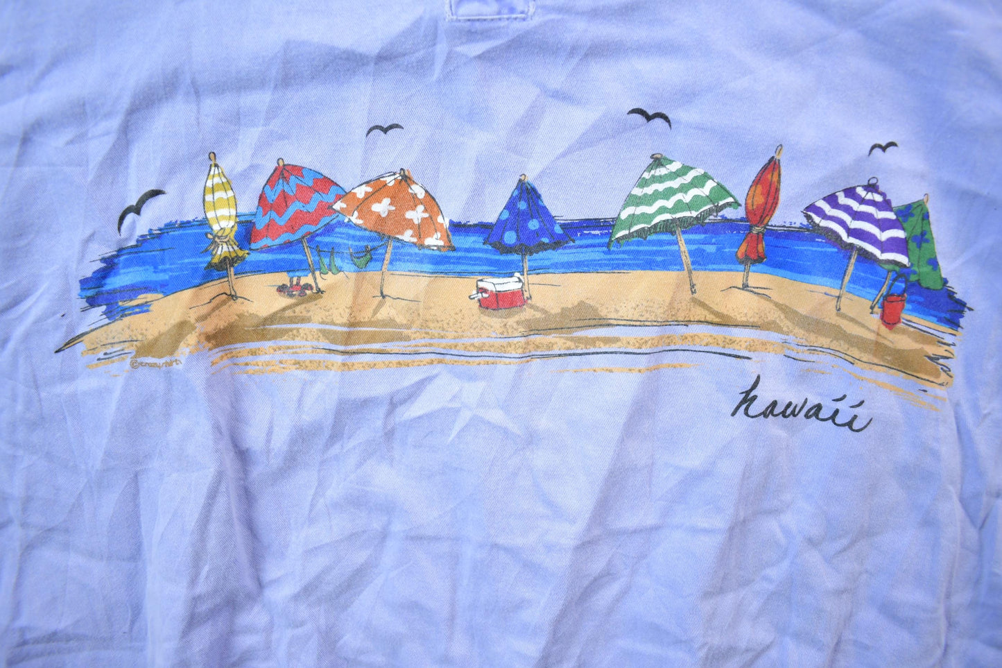 Vintage 1990s Crazy Shirts Hawaii Lavender Dyed Beach Style Crewneck Sweatshirt Men's Large from propervintagecanada