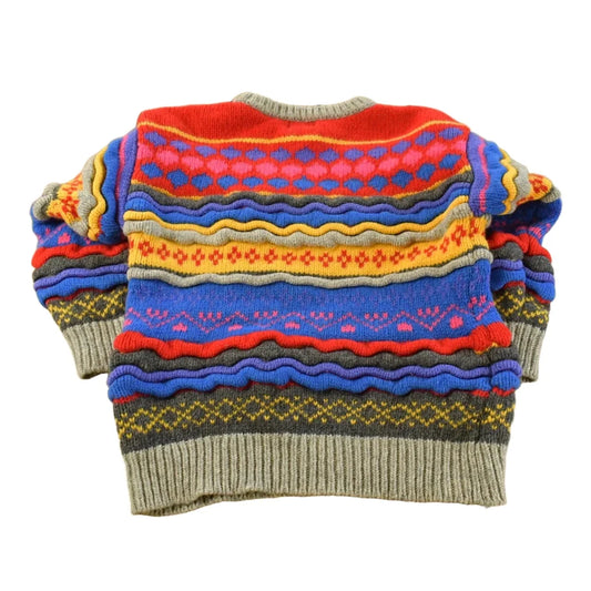 Vintage 1990s Crescendo Hand Knit 3D Abstract Sweater Women's M from propervintagecanada
