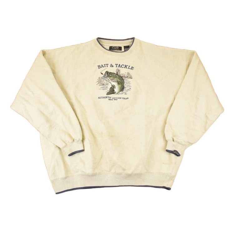 Vintage 1990s Croft And Barrow Bait And Tackle Heavyweight Fishing Crewneck Sweatshirt Mens XL from propervintagecanada