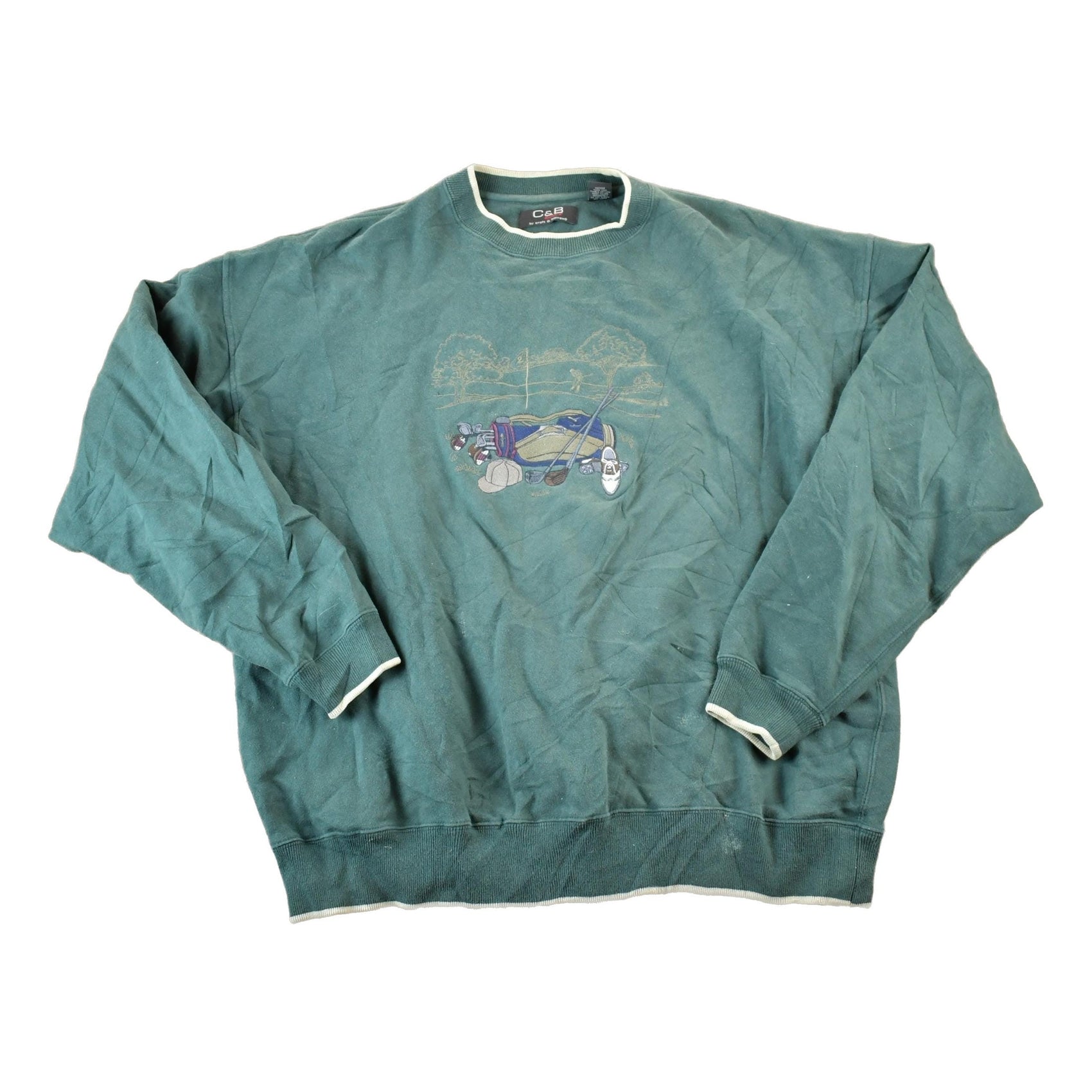Vintage 1990s Croft And Barrow Sport Golfing Souvenir Crewneck Sweatshirt Men's XL from propervintagecanada