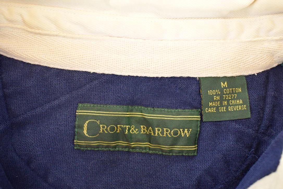 Vintage 1990s Croft And Barrow Striped Rugby Button Up Shirt Men's M from propervintagecanada