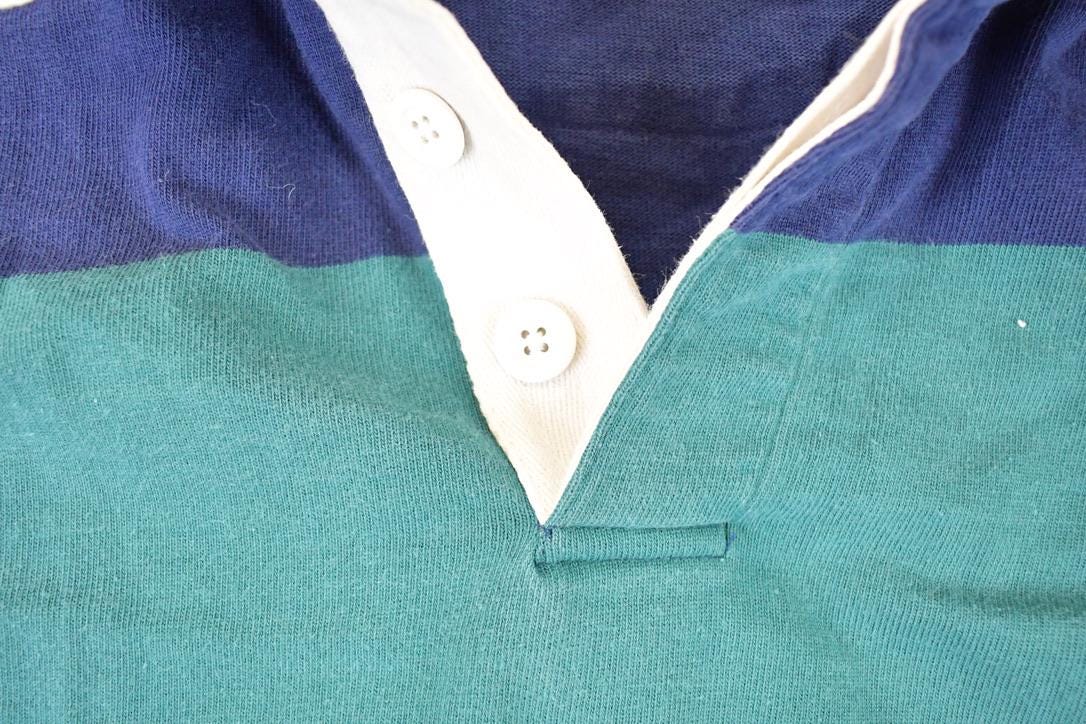 Vintage 1990s Croft And Barrow Striped Rugby Button Up Shirt Men's M from propervintagecanada