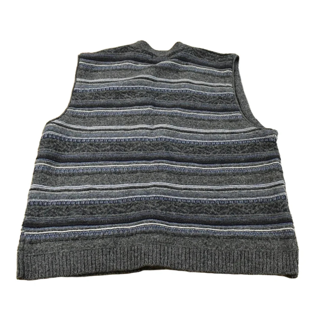 Vintage 1990s Croft & Barrow Abstract Knit Cardigan Sweater Vest Men's XL Tall from propervintagecanada