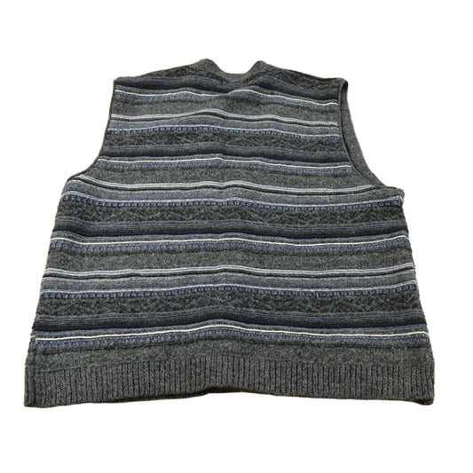 Vintage 1990s Croft & Barrow Abstract Knit Cardigan Sweater Vest Men's XL Tall from propervintagecanada