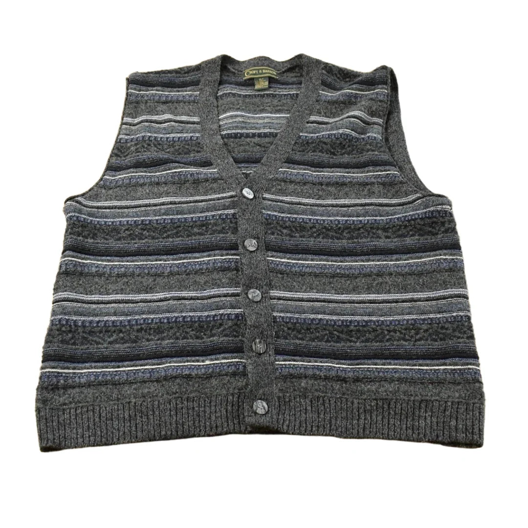 Vintage 1990s Croft & Barrow Abstract Knit Cardigan Sweater Vest Men's XL Tall from propervintagecanada