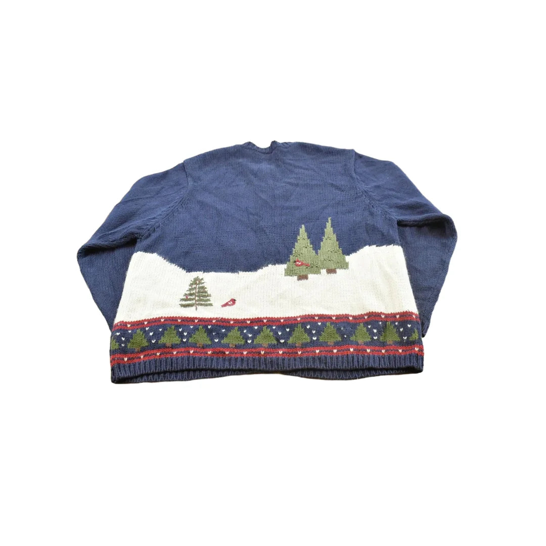 Vintage 1990s Croft & Barrow Christmas Snowman Zip Up Knit Sweatshirt Women's L / 90s Streetwear / Layering Holiday / Cozy from propervintagecanada