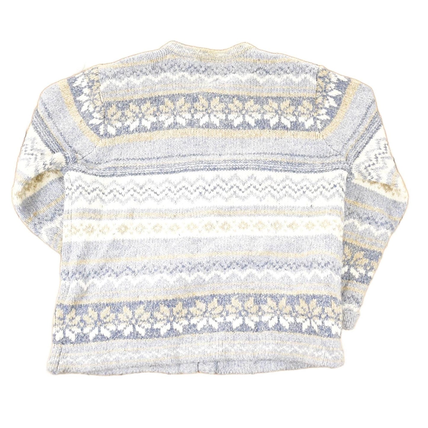 Vintage 1990s Croft & Barrow fair isle metal clasp Knit Cardigan Sweater Women's L from propervintagecanada