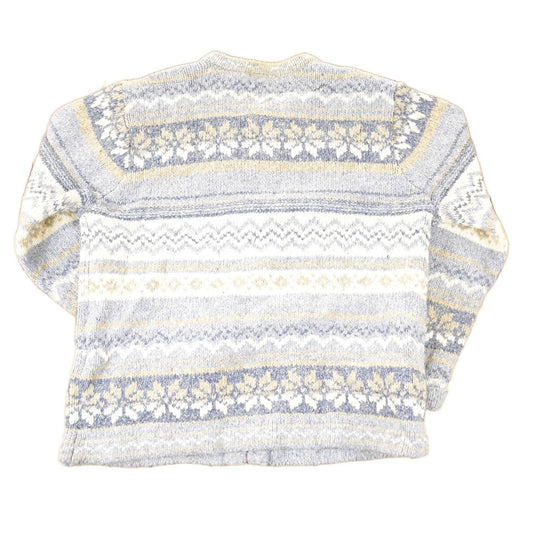 Vintage 1990s Croft & Barrow fair isle metal clasp Knit Cardigan Sweater Women's L from propervintagecanada