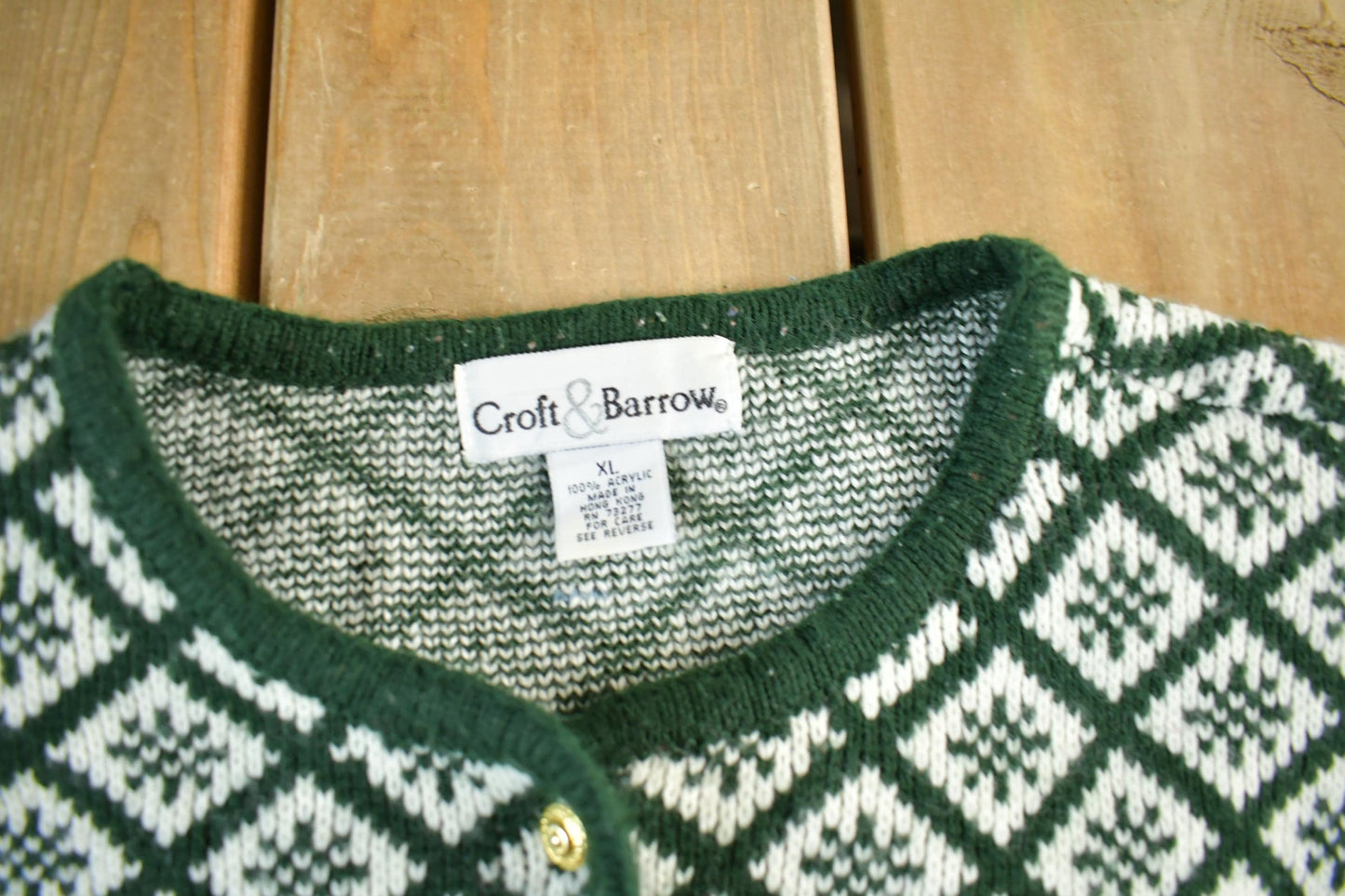 Vintage 1990s Croft & Barrow Knit Cardigan Sweater Women's XL from propervintagecanada