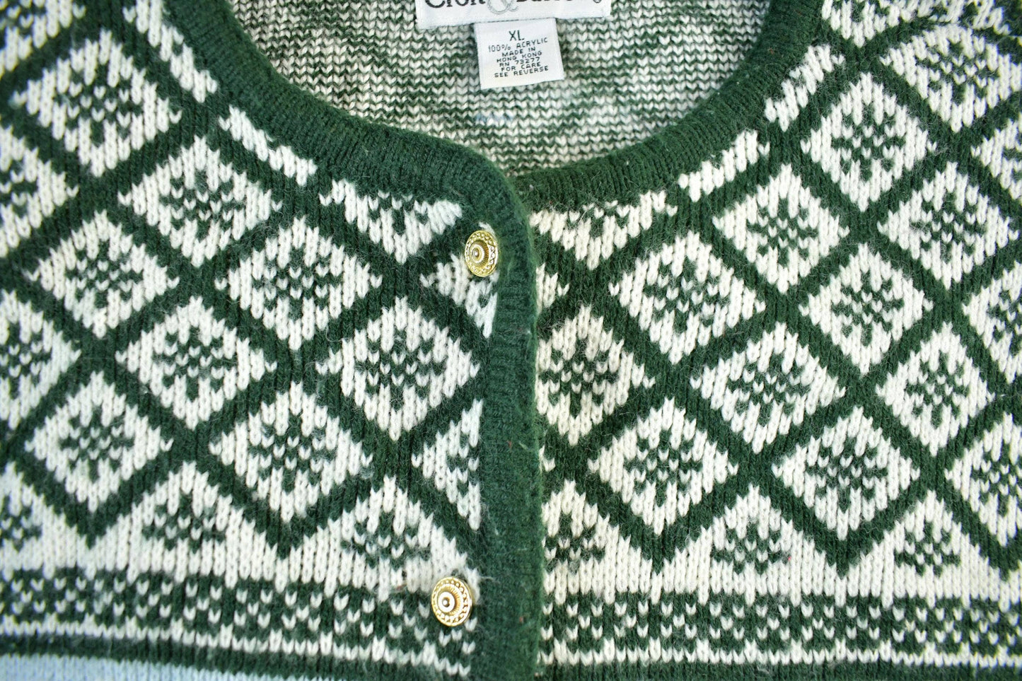 Vintage 1990s Croft & Barrow Knit Cardigan Sweater Women's XL from propervintagecanada