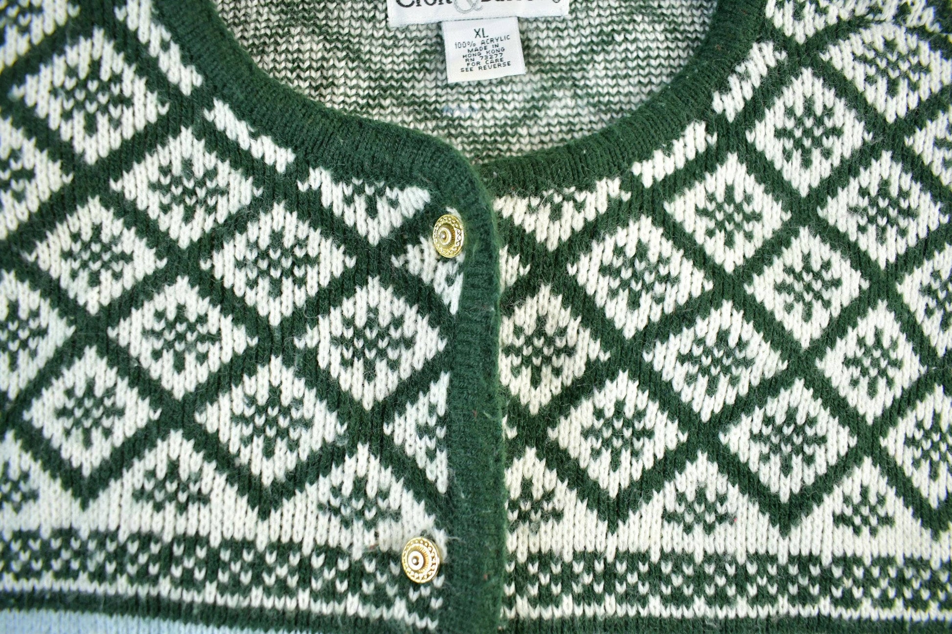 Vintage 1990s Croft & Barrow Knit Cardigan Sweater Women's XL from propervintagecanada