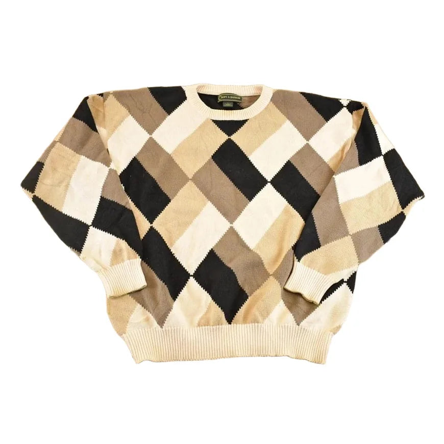 Vintage 1990s Croft & Barrow Knit Crewneck Sweater Men's L from propervintagecanada