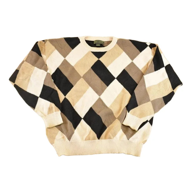 Vintage 1990s Croft & Barrow Knit Crewneck Sweater Men's L from propervintagecanada