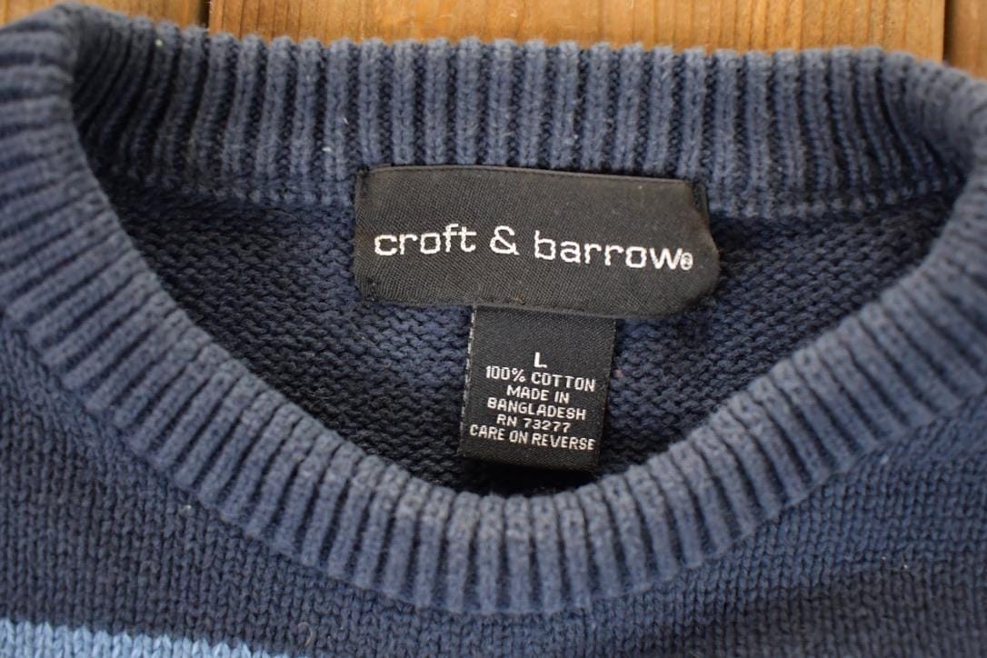 Vintage 1990s Croft & Barrow Knit Crewneck Sweater Mens L from propervintagecanada