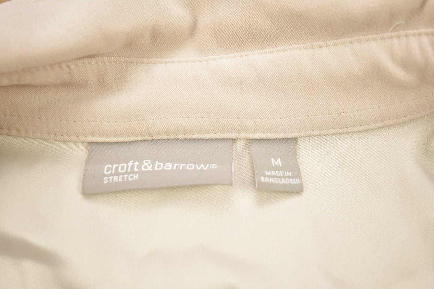 Vintage 1990s Croft & Barrow Stretch Blank Beige Button Up Shirt from propervintagecanada