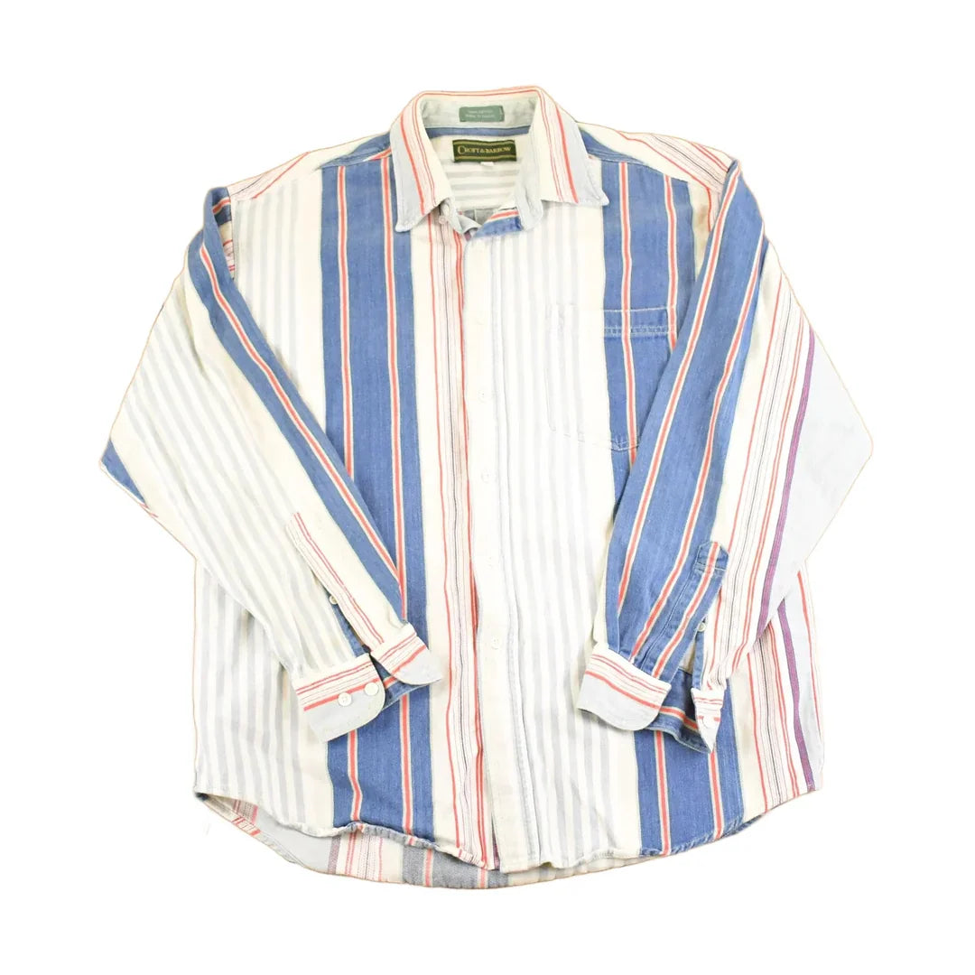 Vintage 1990s Croft & Barrow Striped Button Up Shirt Men's M from propervintagecanada